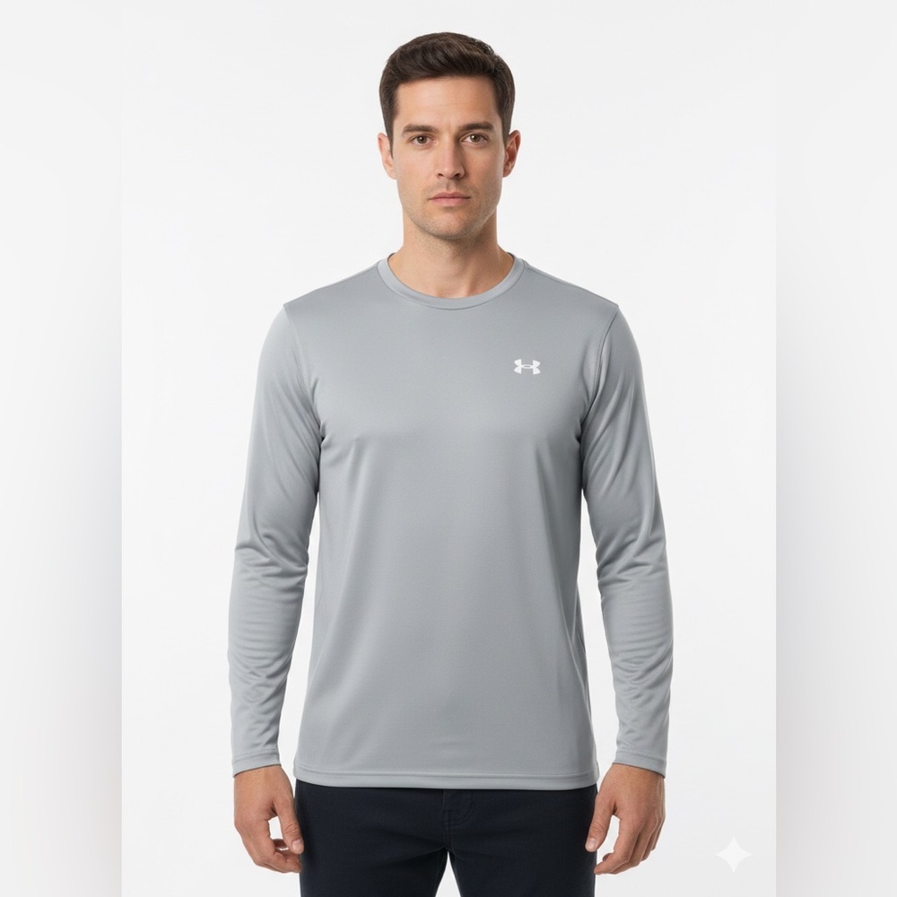 NWT Under Armour Men's Long Sleeve Tee Shirt Size XL Loose Fit Gray Mid-Weight